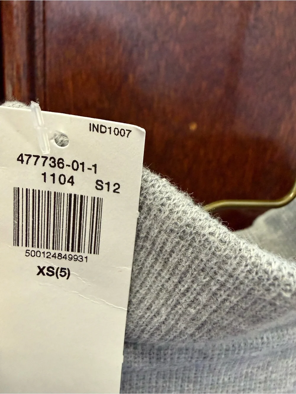 Old Navy Gray Quarter-Zip Sweater with Navy Stripes